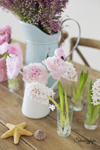 flowers for easter on a farmhouse table