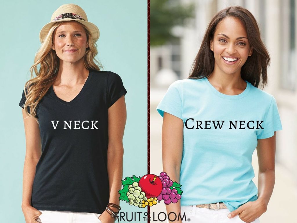 Women's Crew Neck Tees Size Comparison