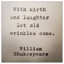 with mirth and laughter
